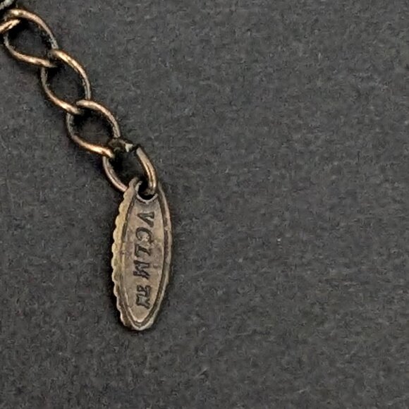 3 strand vintage orange enamel flower necklace with orange and peach beads - Picture 8 of 12